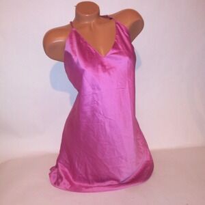 Victoria Secret Lingerie Chemise Slip Large Pink-Purple Solid Satin New
